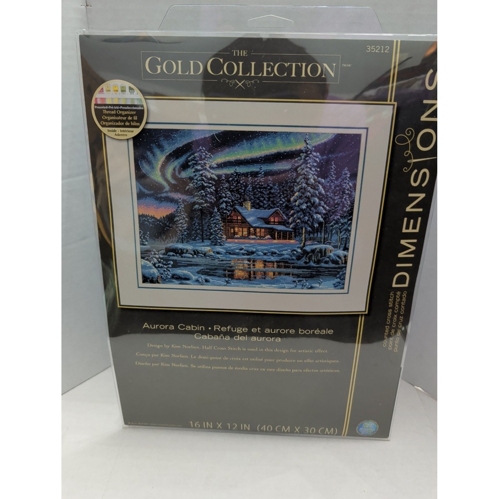 Dimensions Counted Cross Stitch Kit Aurora Cabin #35212